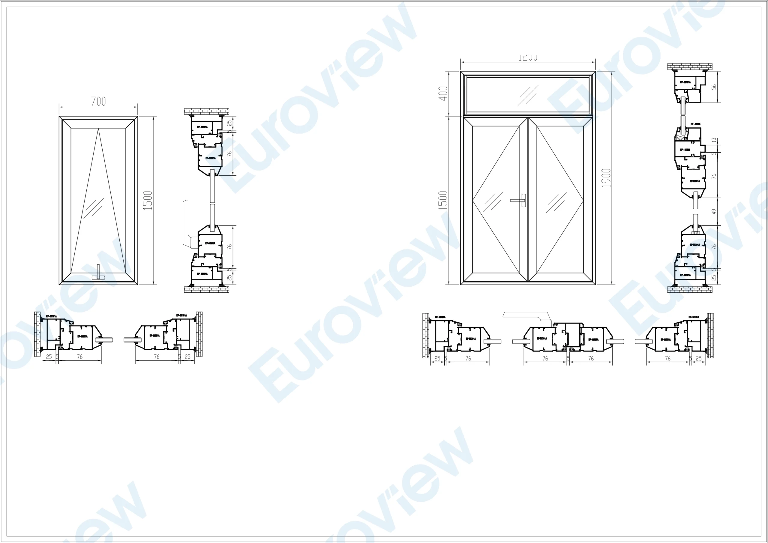 Cửa nhôm hệ 55 của Euroview bền đẹp cách âm thẩm mỹ cao