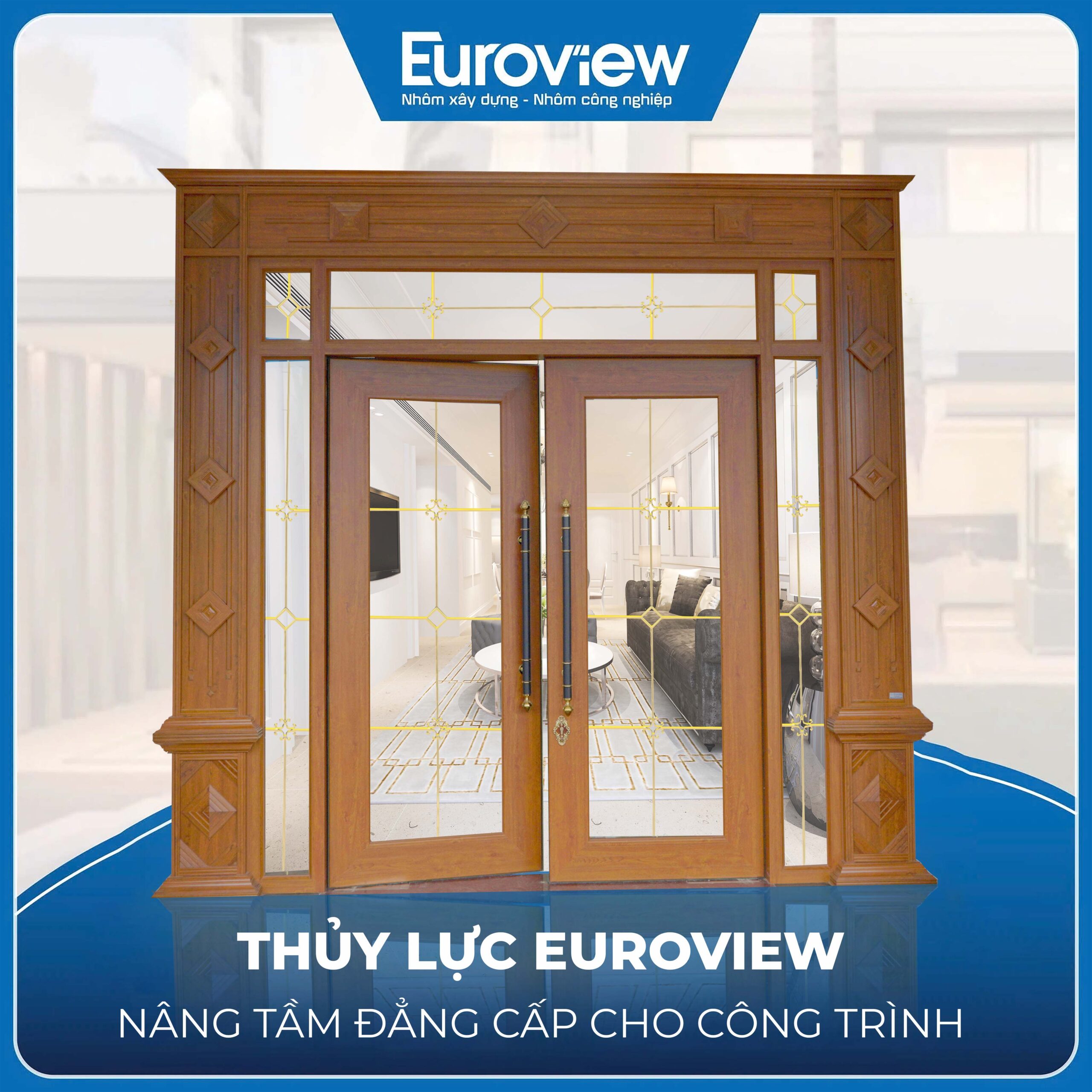 Cửa nhôm thủy lực Euroview bền đẹp sang trọng giá tốt