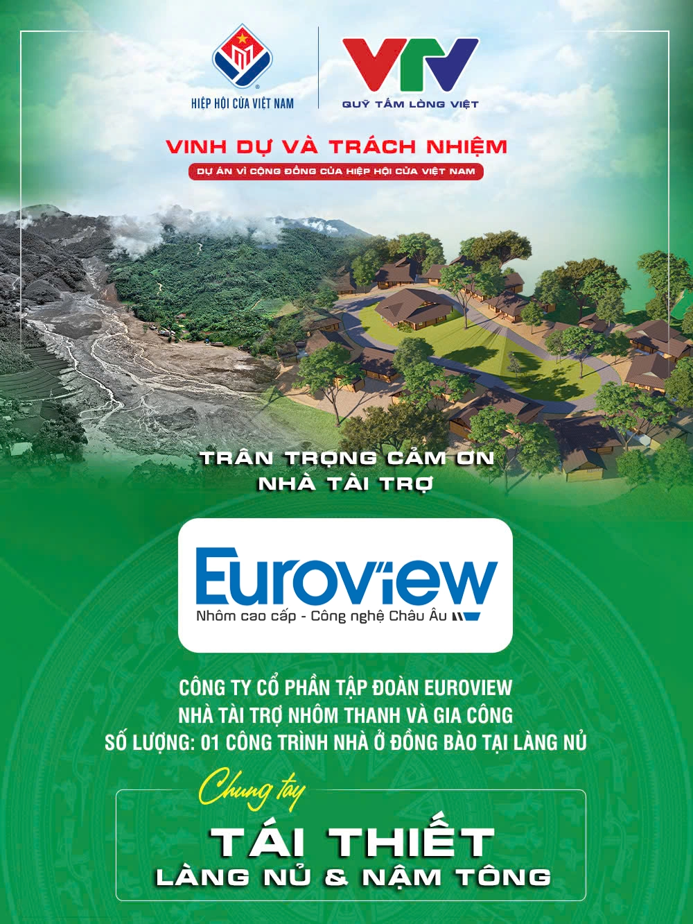 Nhôm Euroview đồng hành cùng hoạt động tái thiết Làng Nủ và thôn Nậm Tông